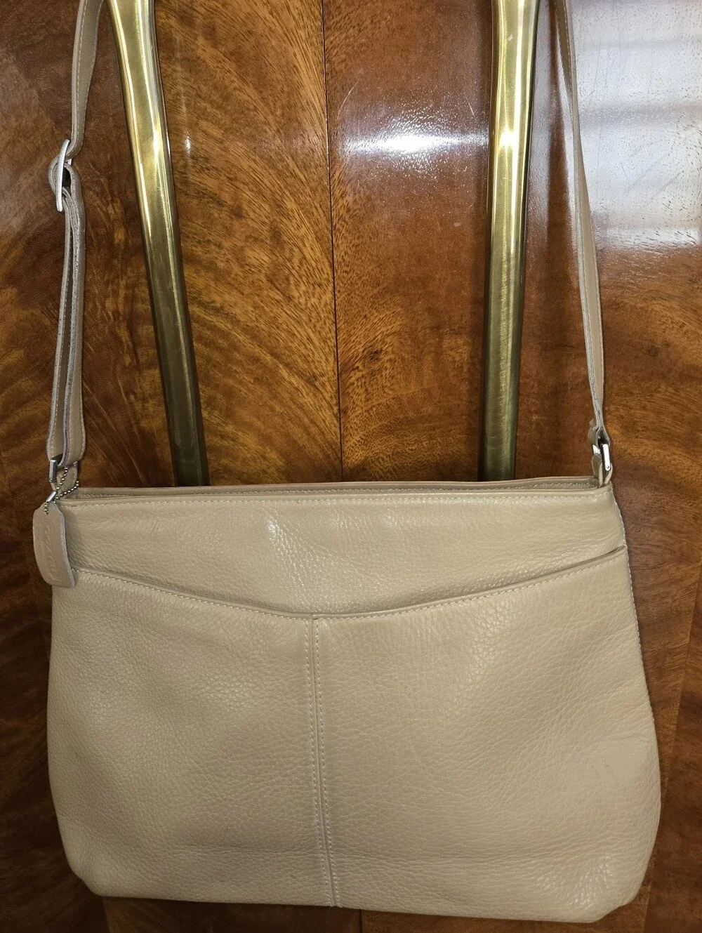 COACH Yellow Pebbled Leather Shoulder Bag